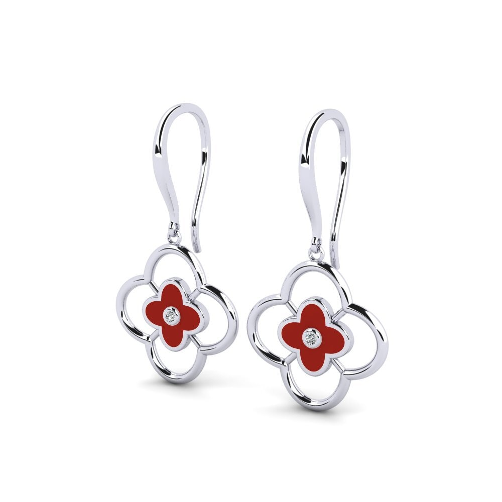 14k Oro Blanco Pendiente de mujer Ango