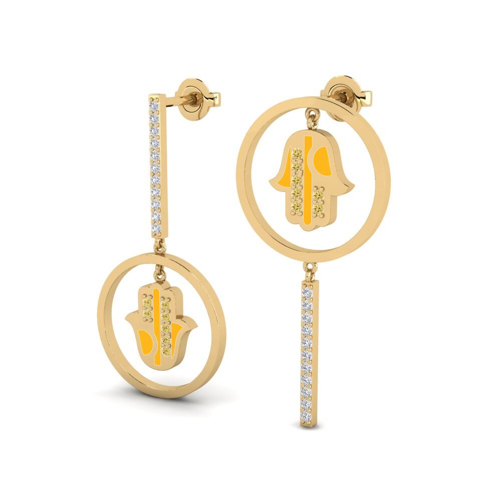 Diamante Amarillo Pendiente de mujer Angst