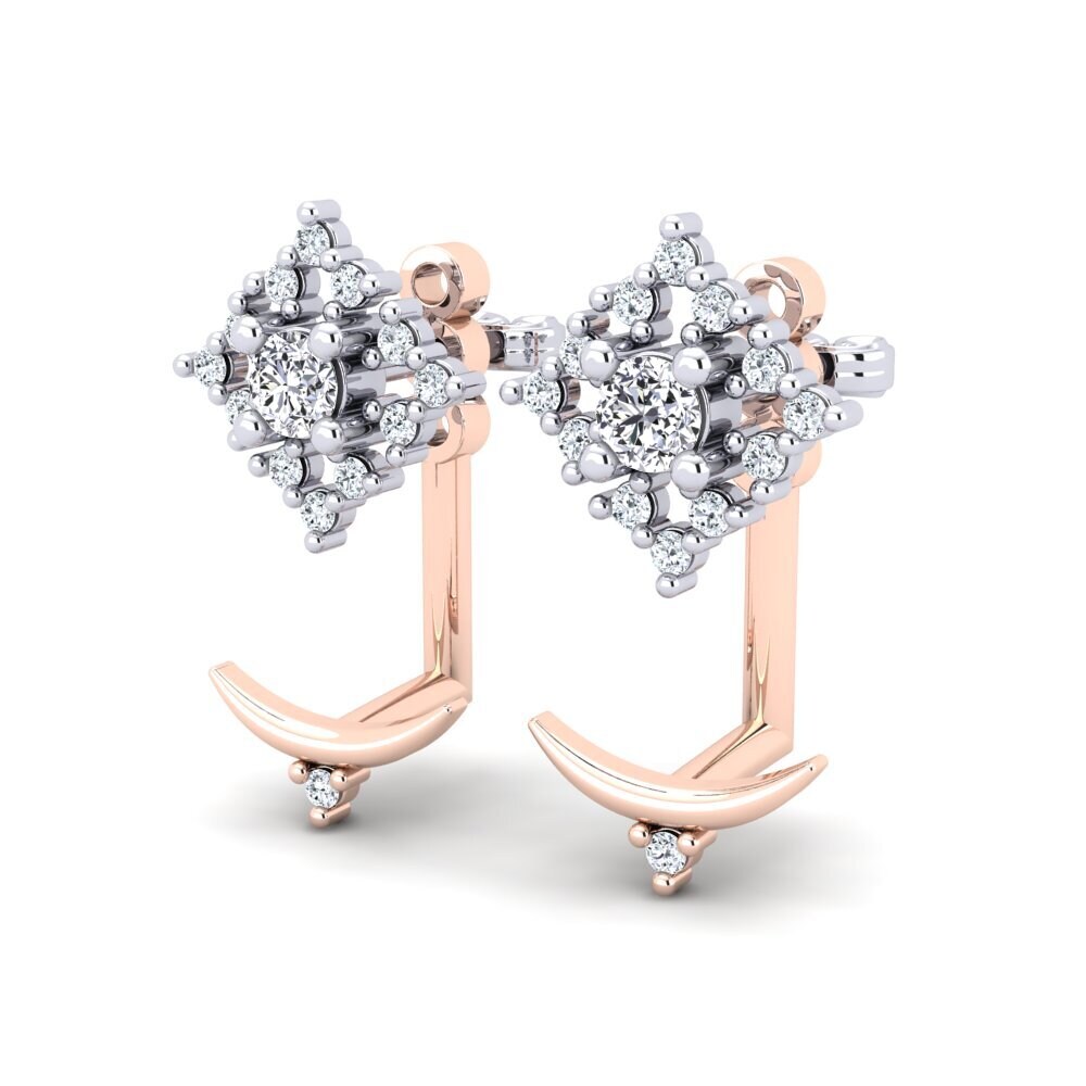 14k Oro Rosa & Blanco Pendiente de mujer Angwen