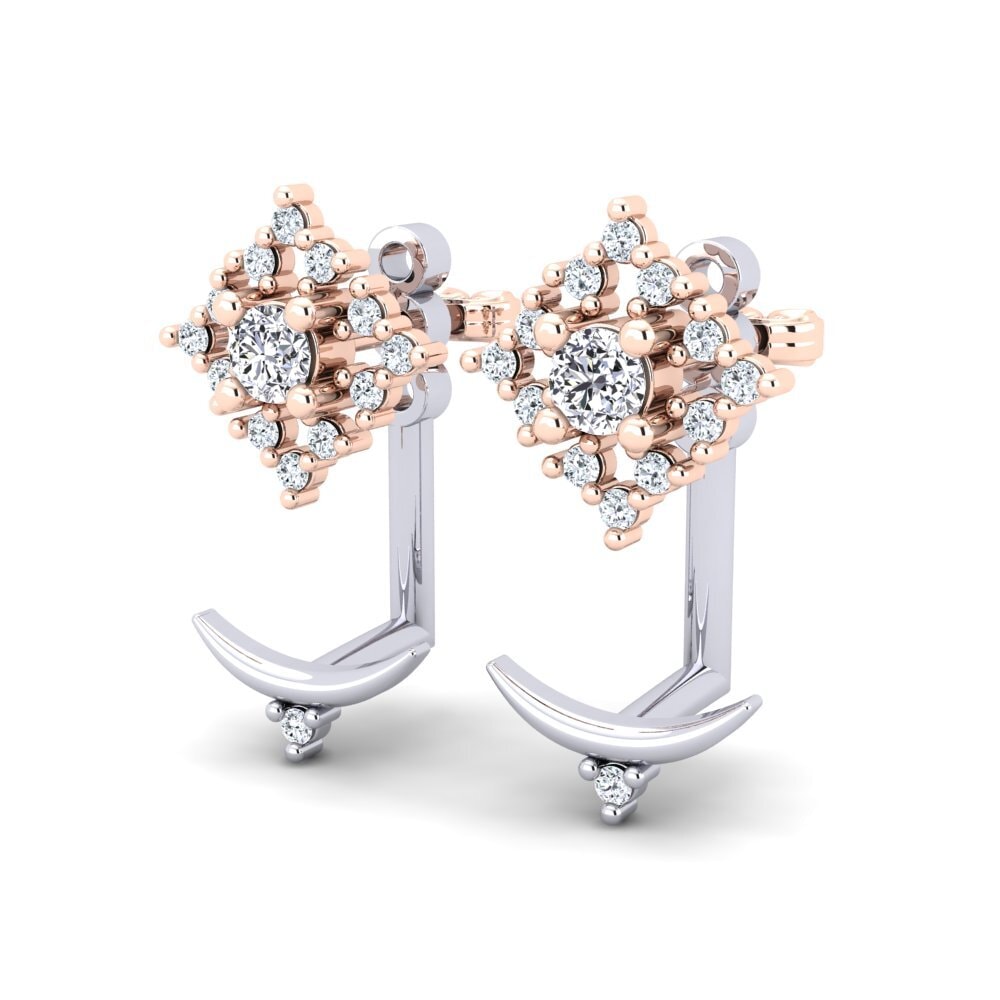 18ct White & Rose Gold Women's Earring Angwen