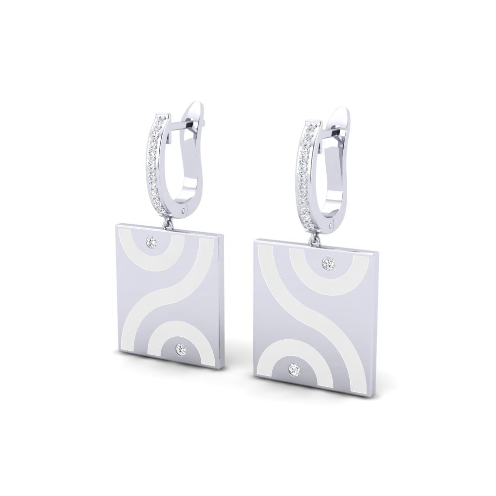 14k Oro Blanco Pendiente de mujer Anilase