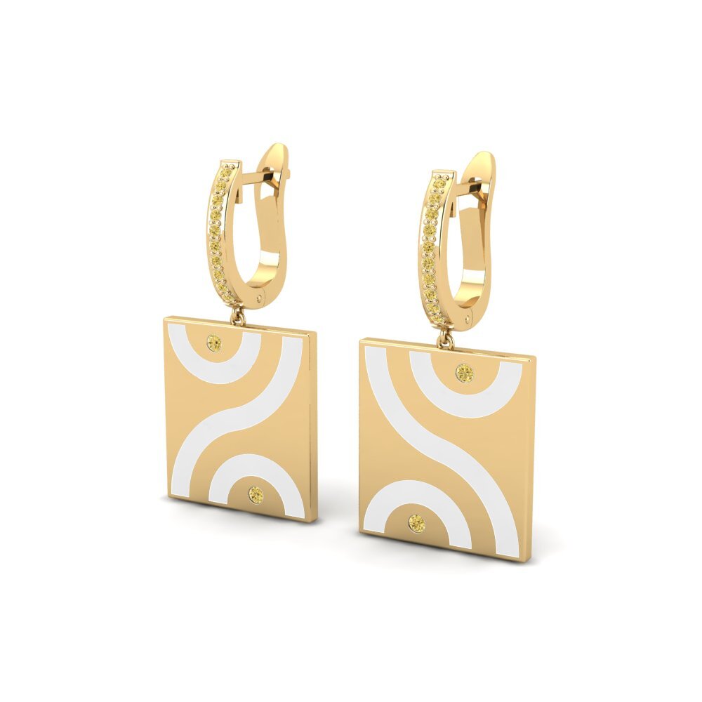 Diamante Amarillo Pendiente de mujer Anilase