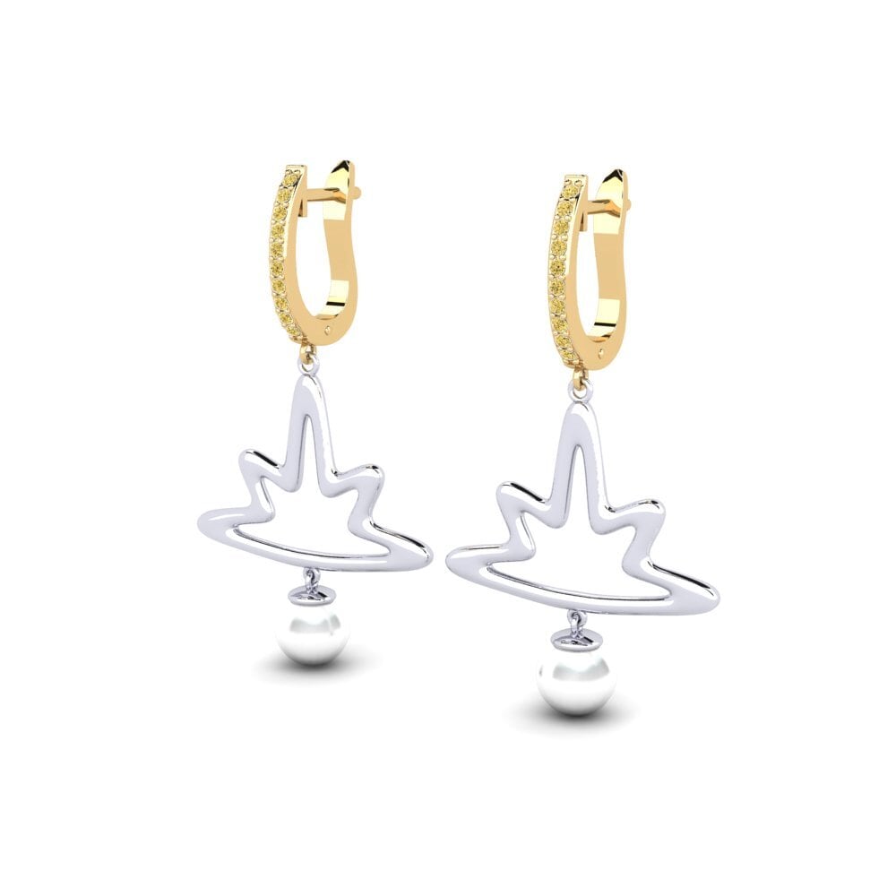 18ct Yellow & White Gold Yellow Diamond Women's Earring Anips