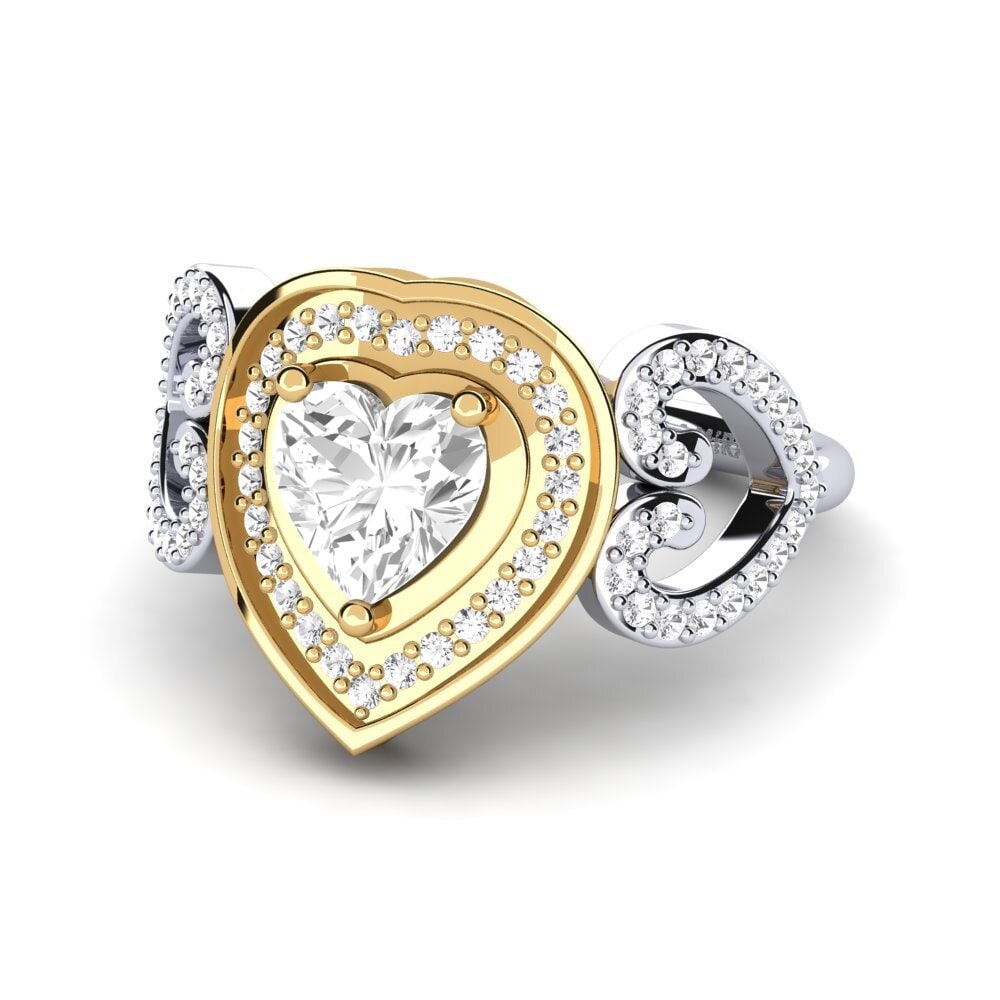 14ct White & Yellow Gold White sapphire Ring Anisah