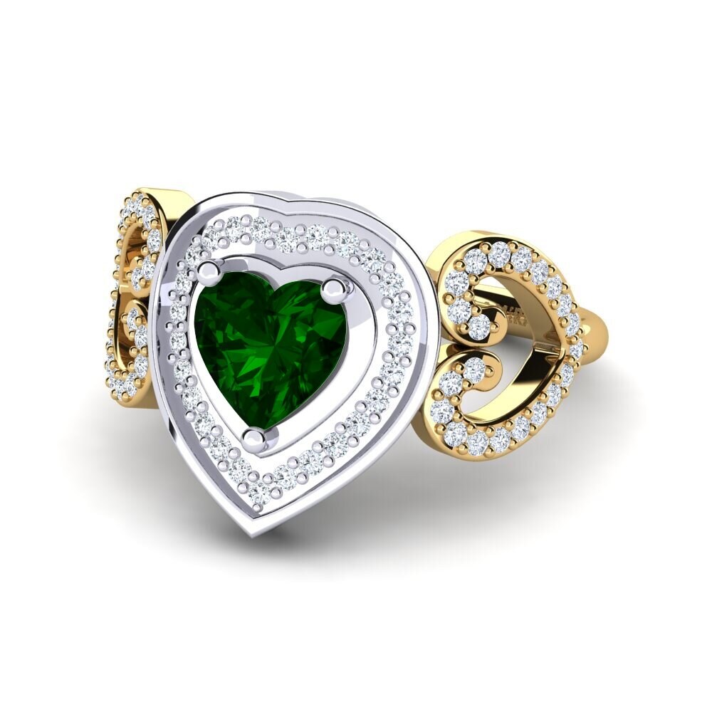 14ct Yellow & White Gold Green Tourmaline Ring Anisah