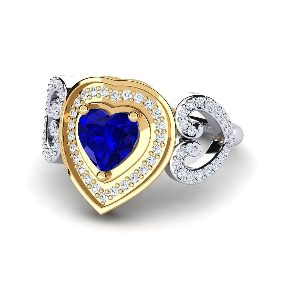 18ct White & Yellow Gold Sapphire (Lab Created) Ring Anisah