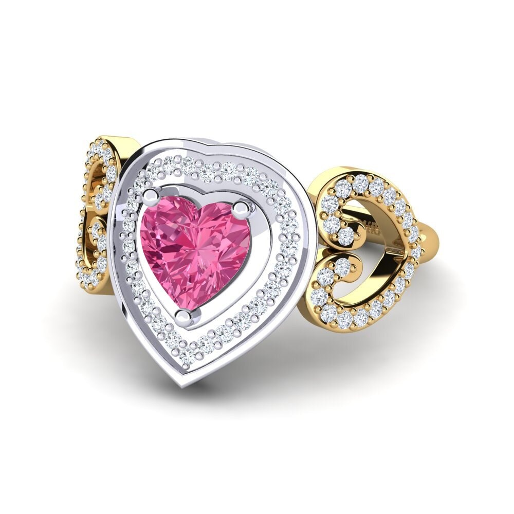 14ct Yellow & White Gold Pink Tourmaline Ring Anisah
