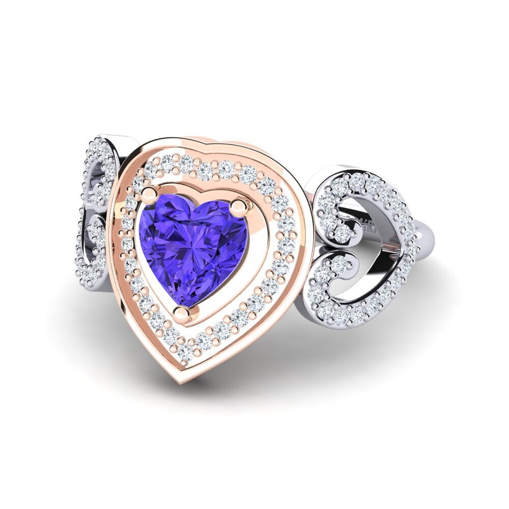 14ct White & Rose Gold Tanzanite Ring Anisah