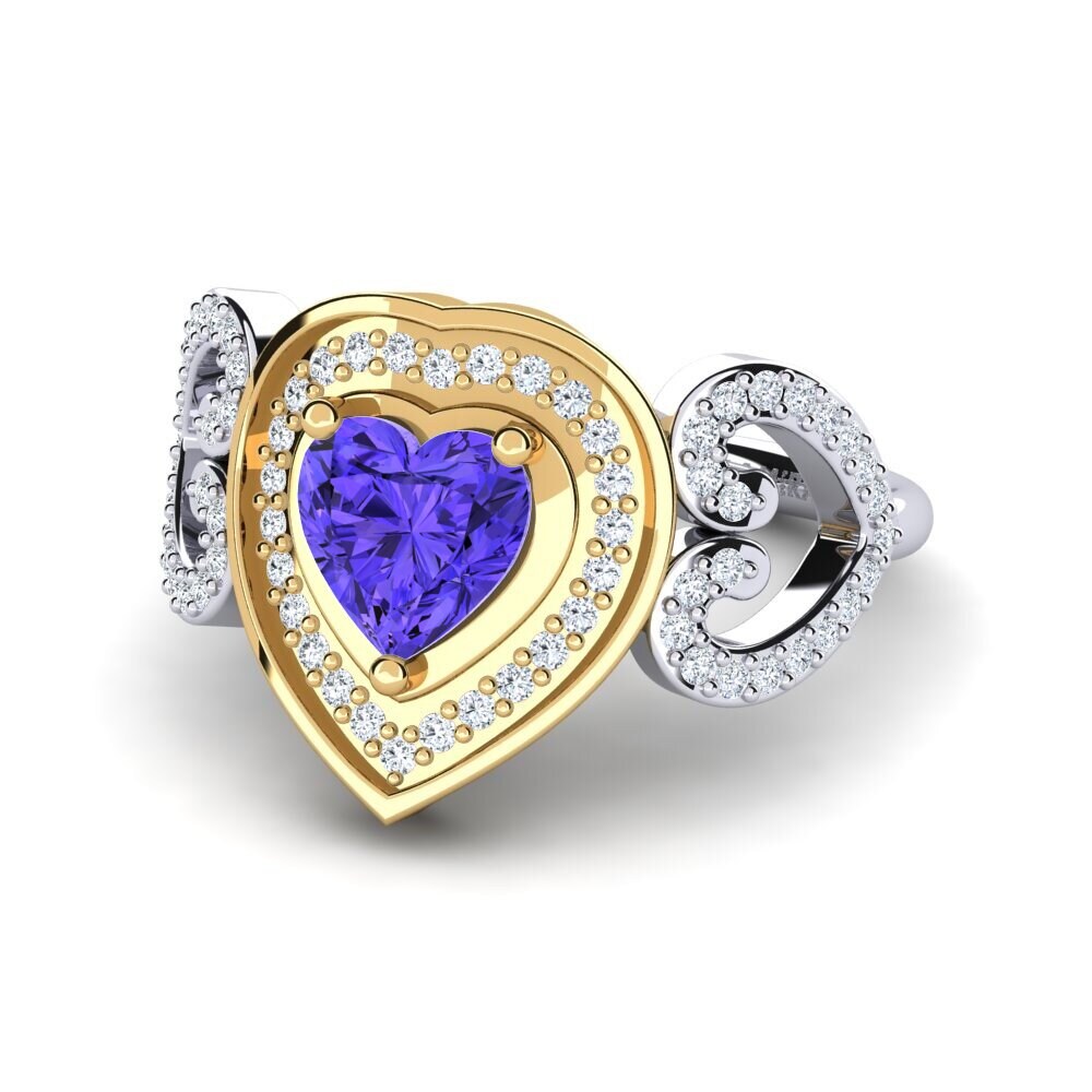 9ct White & Yellow Gold Tanzanite Ring Anisah