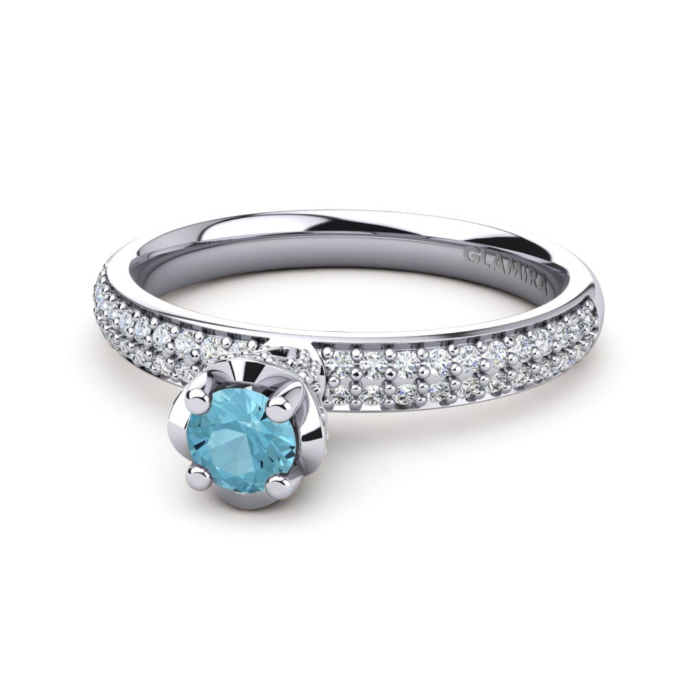 Aguamarina Anillo de compromiso Anita 0.16 crt