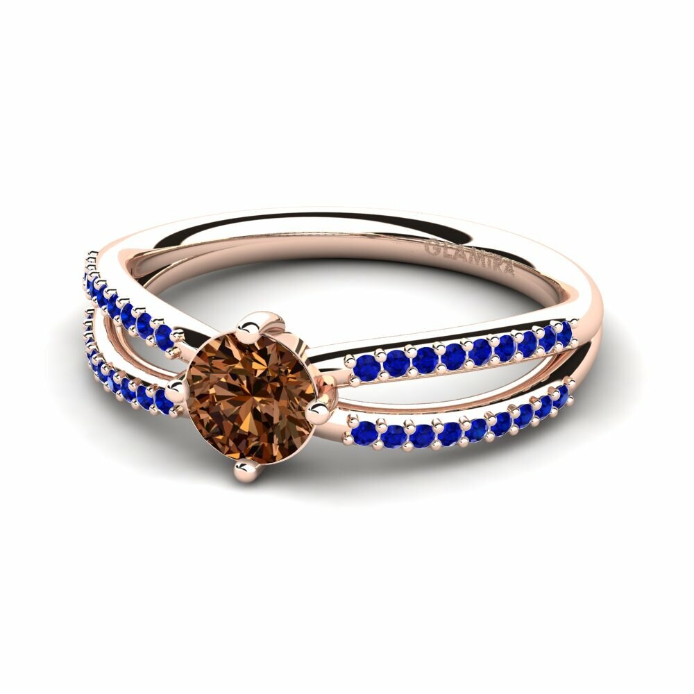 Diamante café Anillo de compromiso Aniyalise