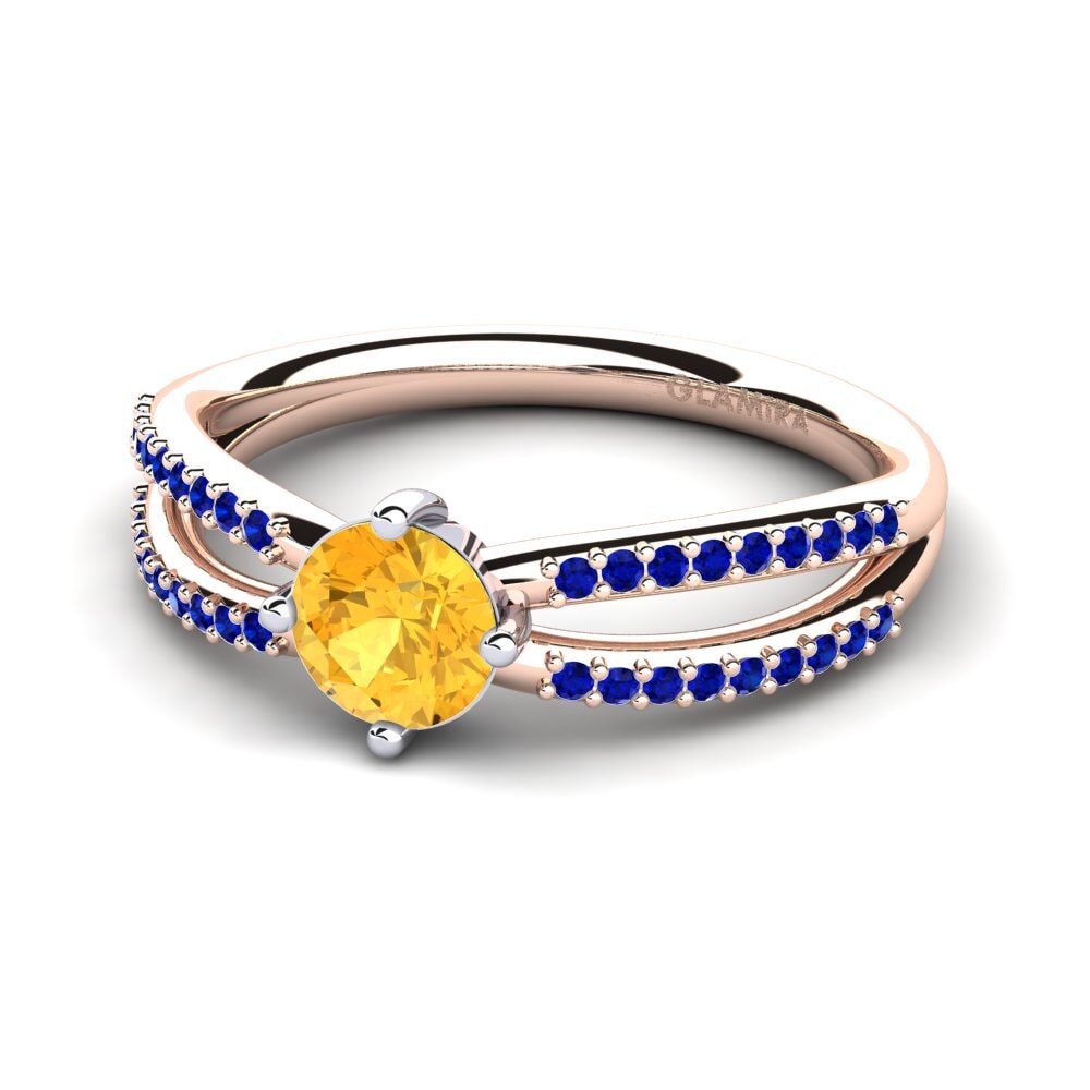 14k Rose & White Gold Engagement Ring Aniyalise