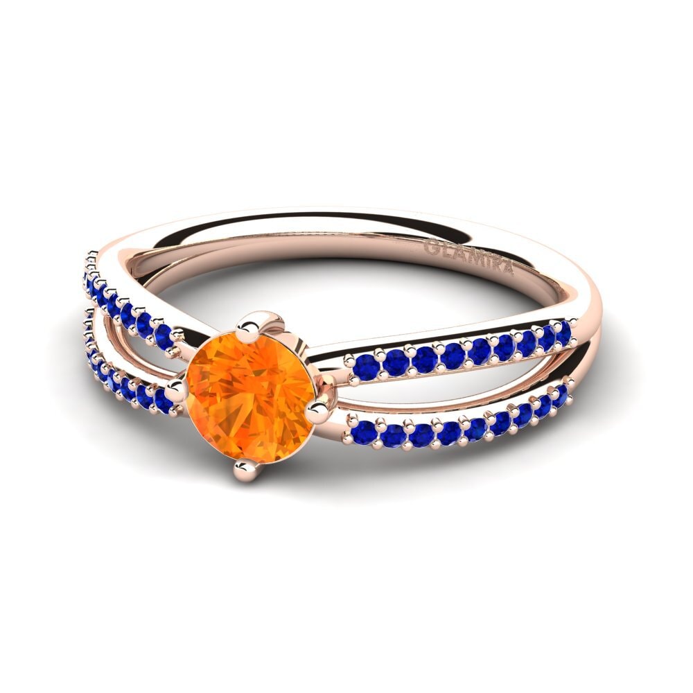 Orange Sapphire Engagement Ring Aniyalise
