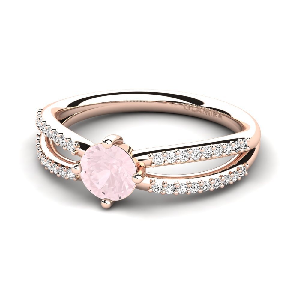 Cuarzo rosa Anillo de compromiso Aniyalise