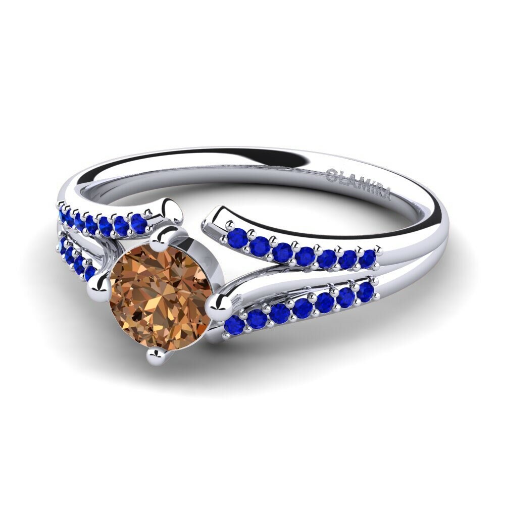 Diamante café Anillo de compromiso Anjeliett