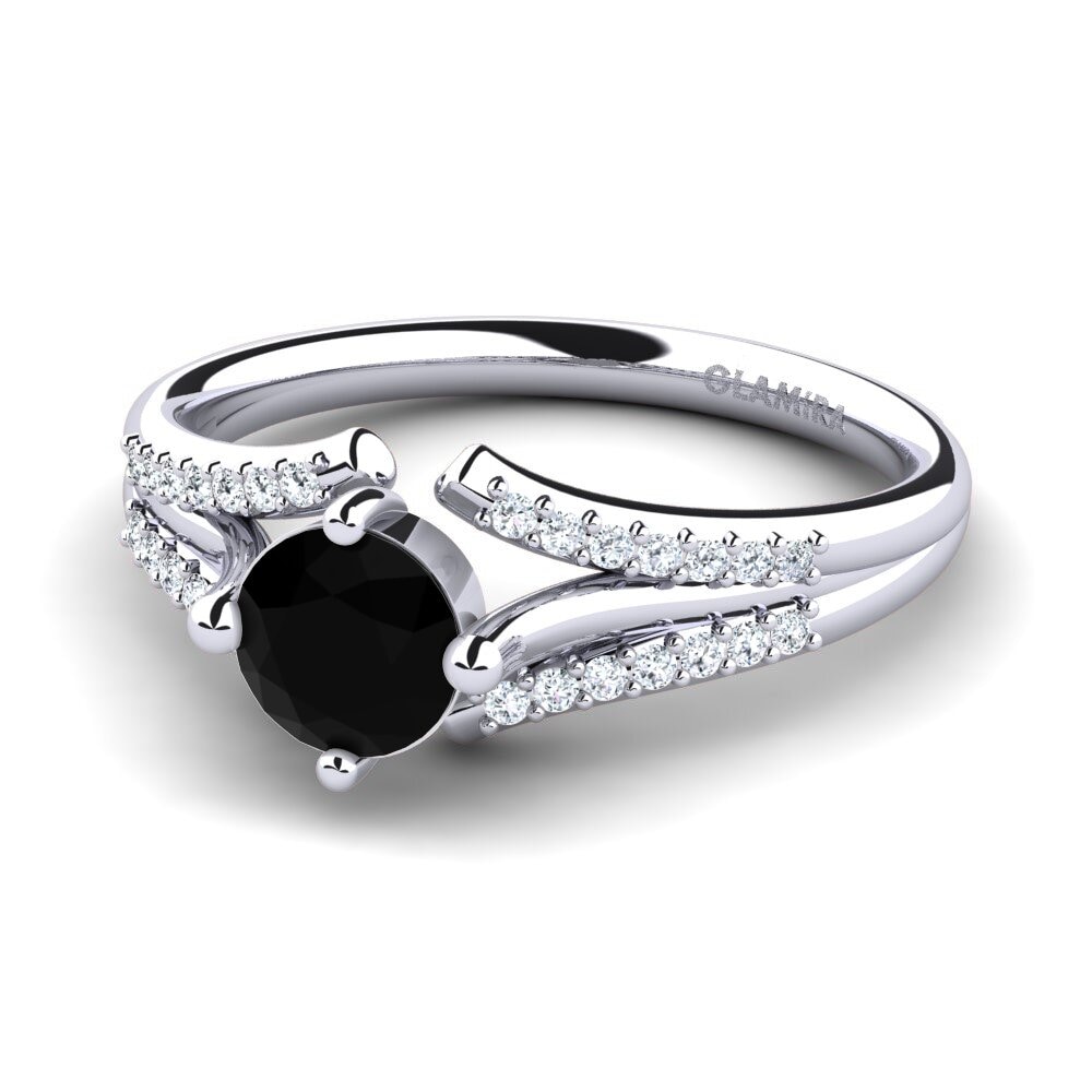 Black Diamond Engagement Ring Anjeliett