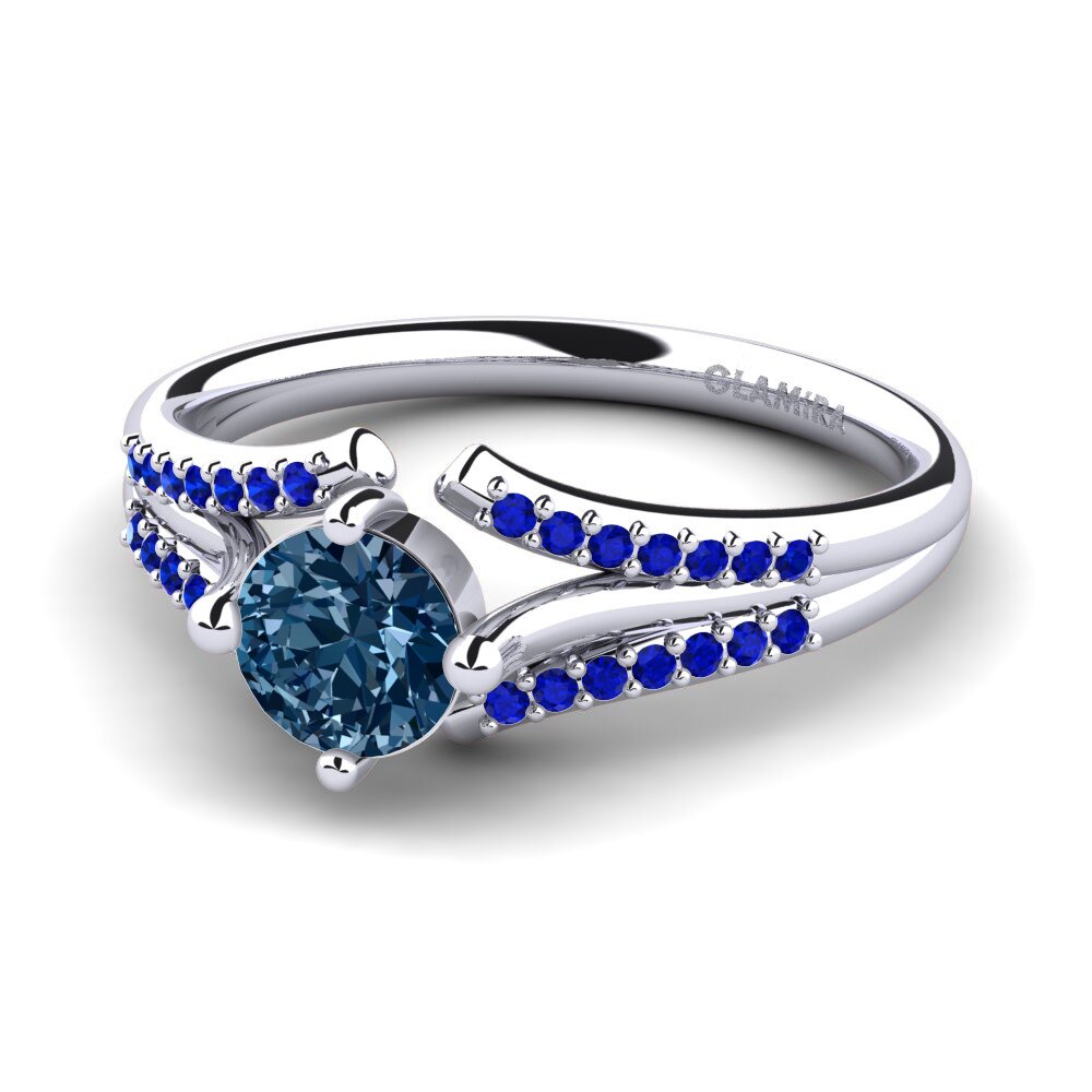 Blue Diamond Engagement Ring Anjeliett