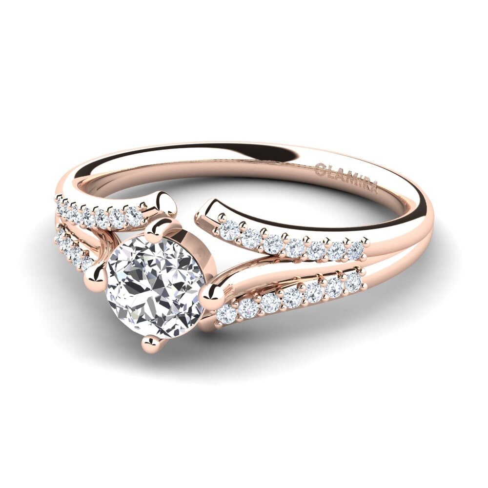 14k Oro Rosa Anillo de compromiso Anjeliett