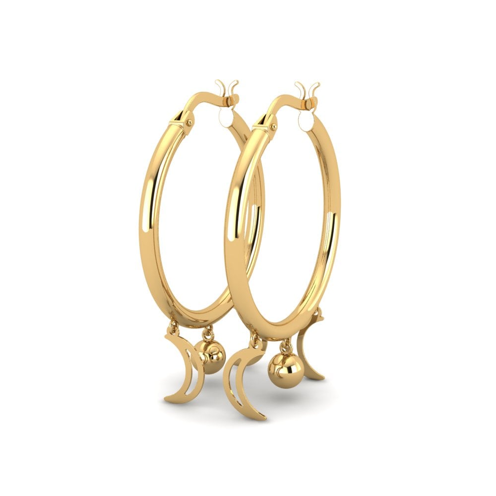 9k Oro Amarillo Pendientes Anjum