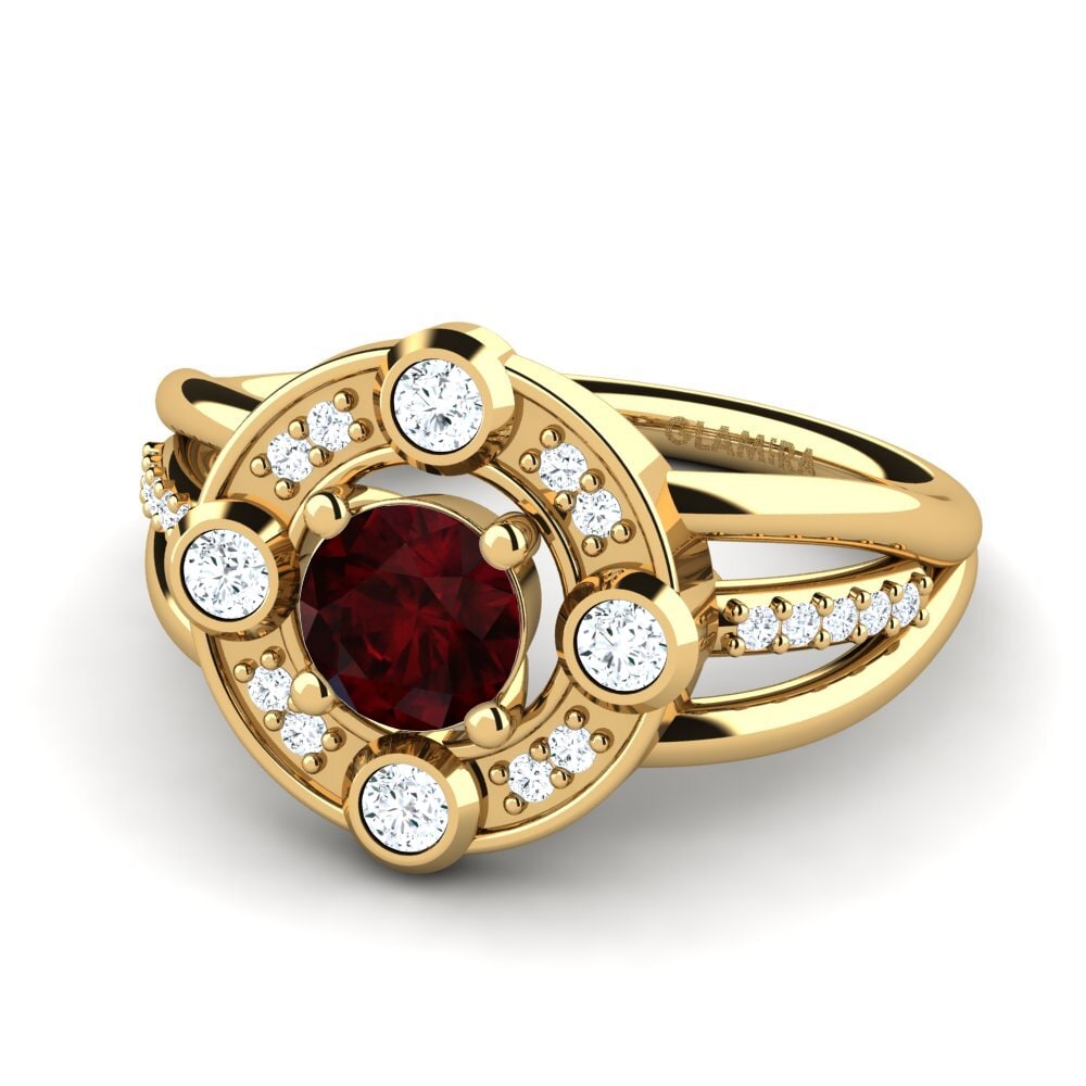 Đá Garnet / Ngọc Hồng Lựu Nhẫn đính hôn Anmarice