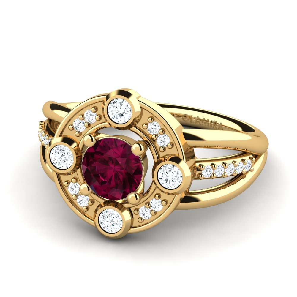 Đá Rhodolite Nhẫn đính hôn Anmarice