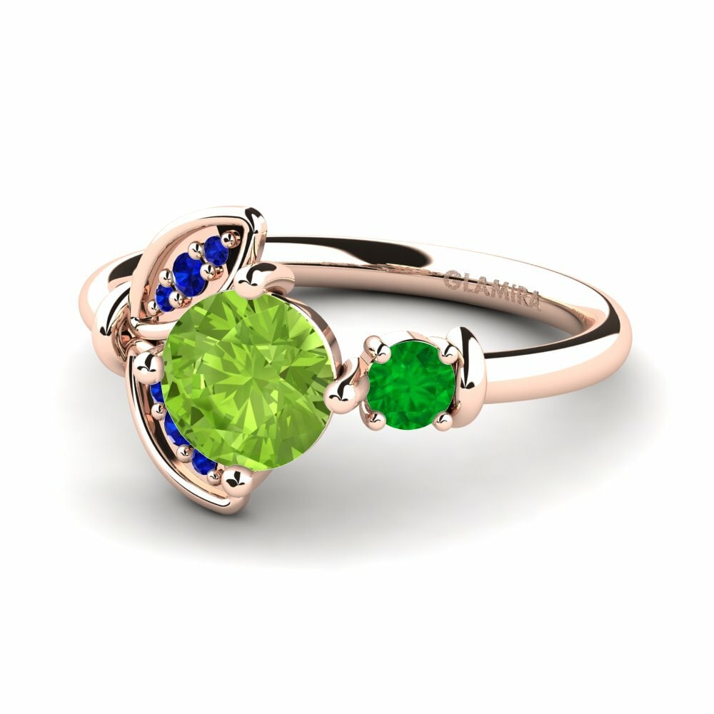 Nhẫn Anmolika Đá peridot / Ngọc lục bảo chiều tà