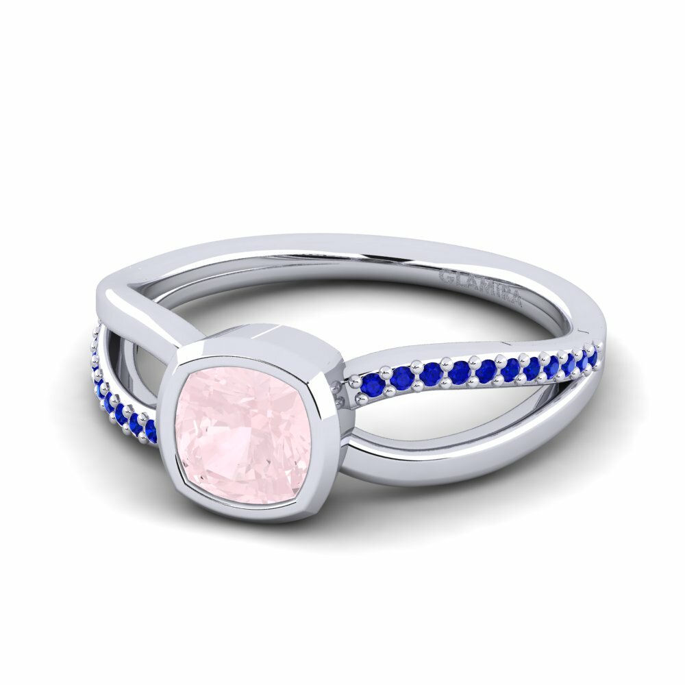 Cuarzo rosa Anillo de compromiso Annecia