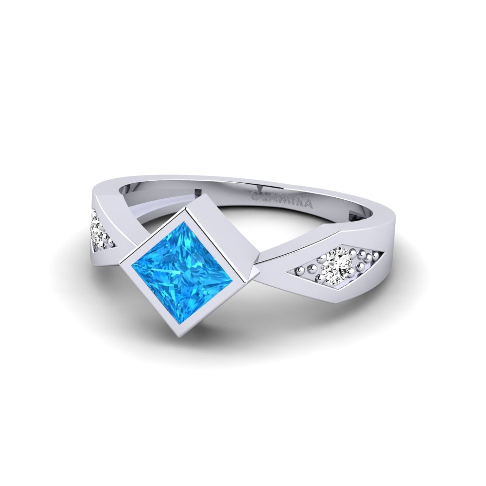 Princesa Topacio azul Anillo Annesces