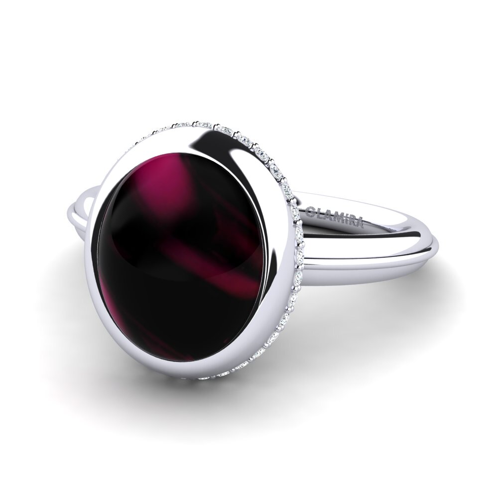 Cabochon Granada Rodolita Anel Annicetta