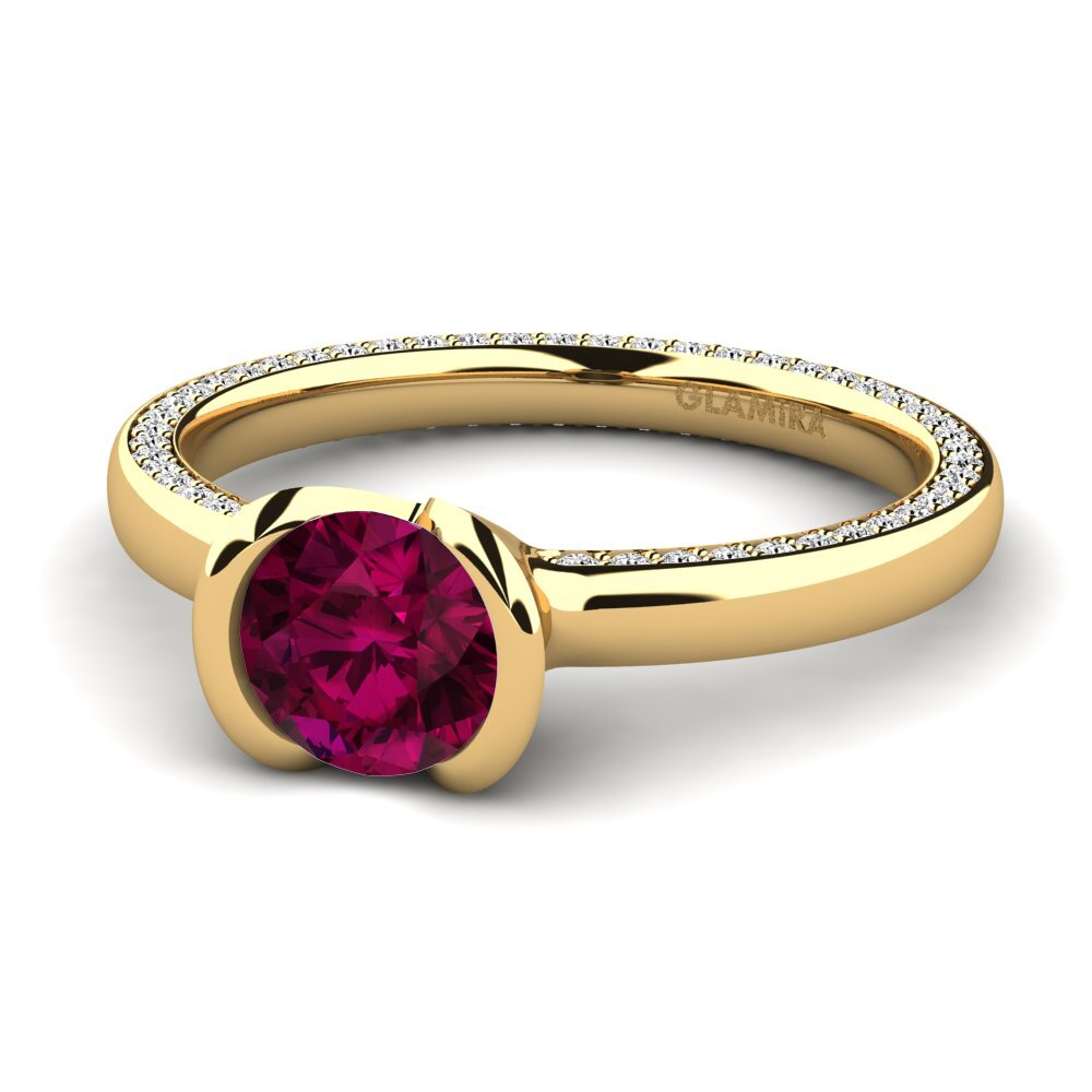Granate Rhodolite Anillo de compromiso Annora