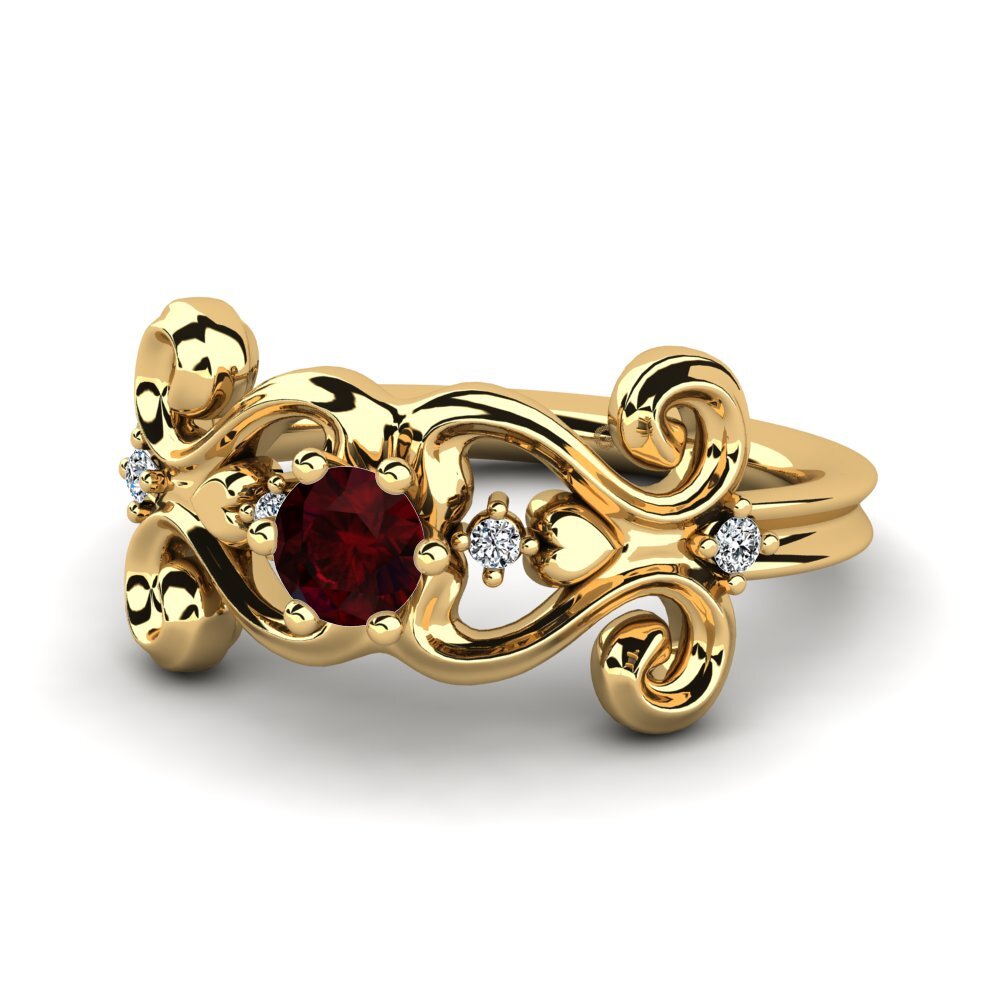 Garnet Engagement Ring Annouk