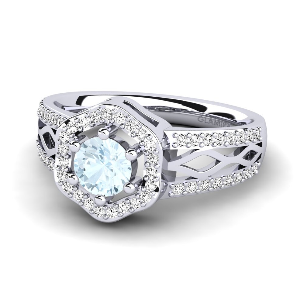 Aguamarina Anillo de compromiso Anrika