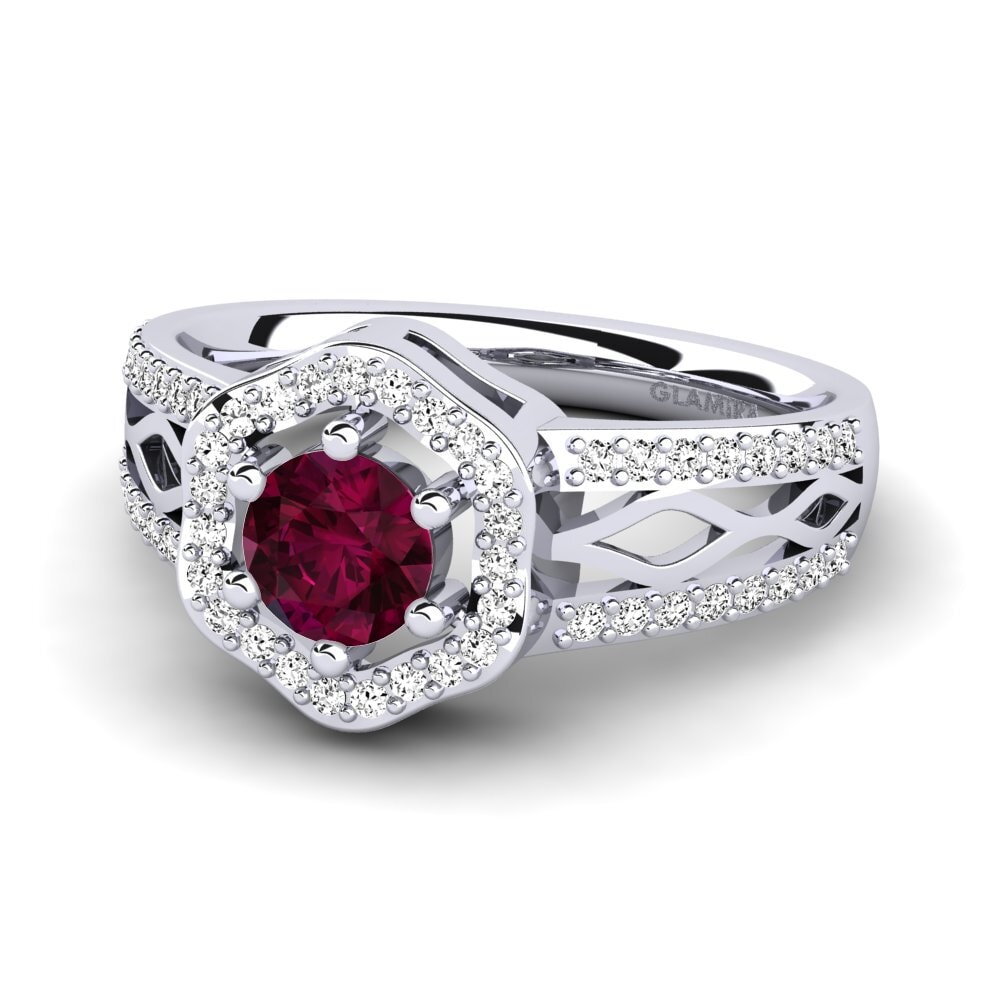 Granate Rhodolite Anillo de compromiso Anrika