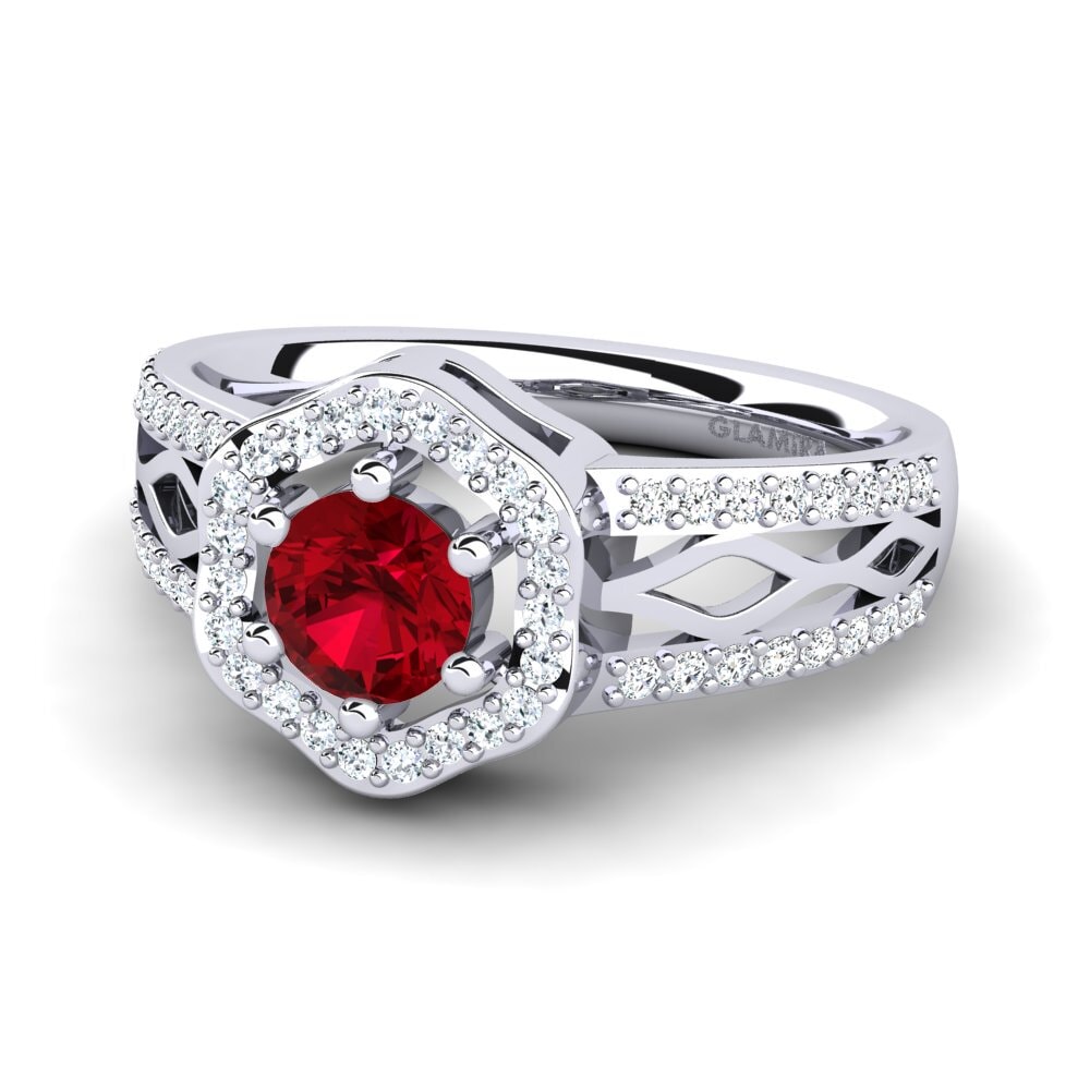 Circonita Roja Anillo de compromiso Anrika
