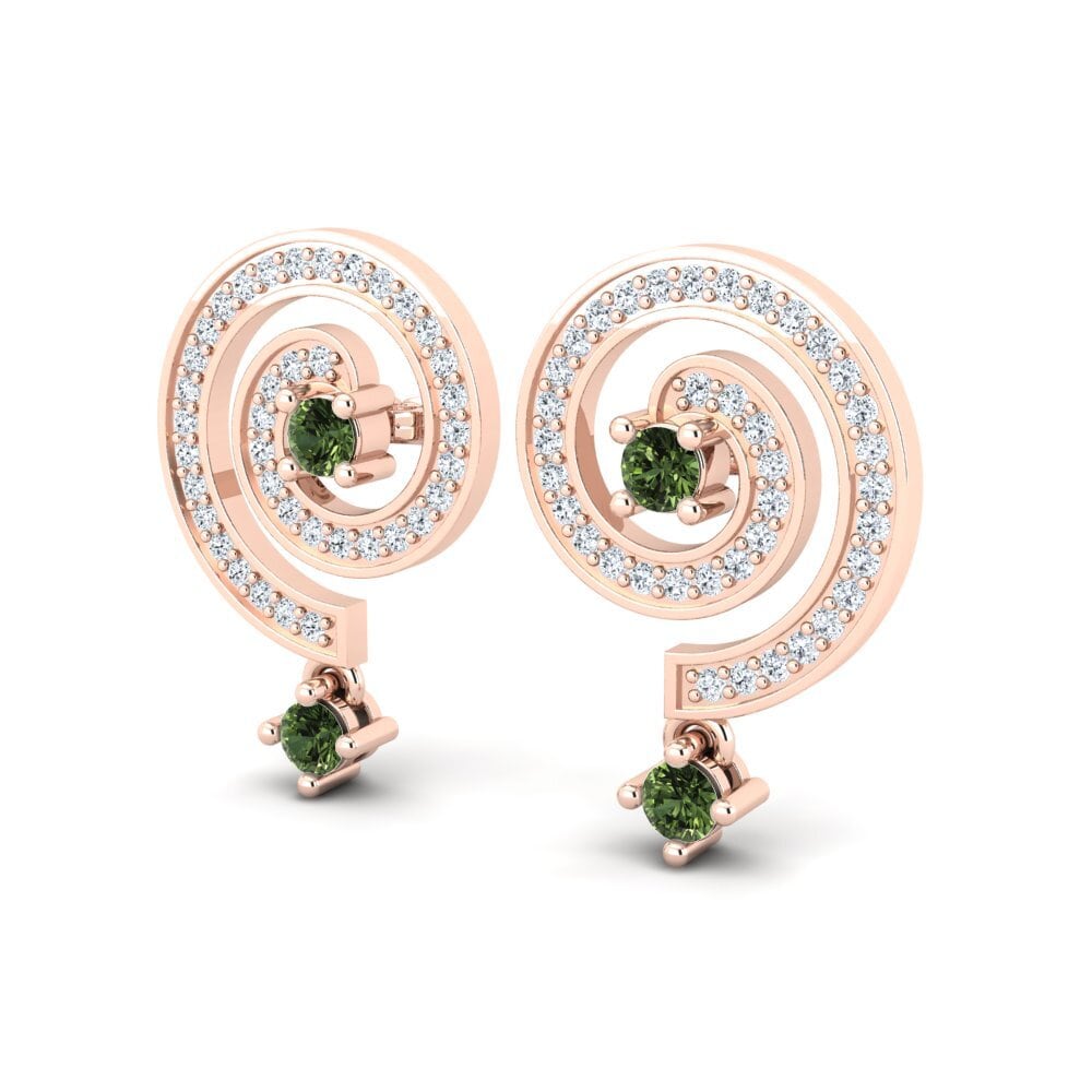 Oro Rosso 585 Zaffiro Verde Orecchino da donna Anstey
