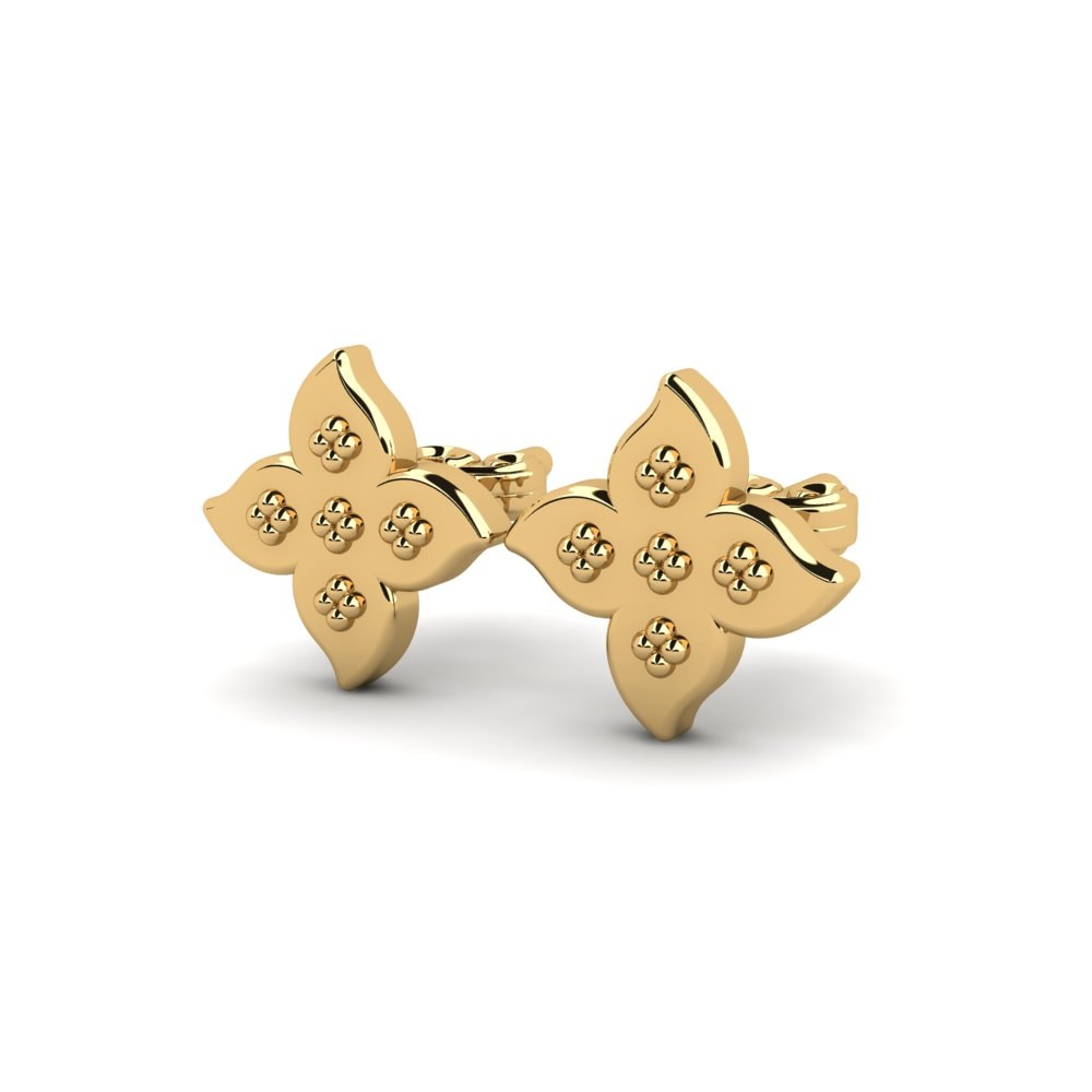 9k Oro Amarillo Pendientes Antelmo