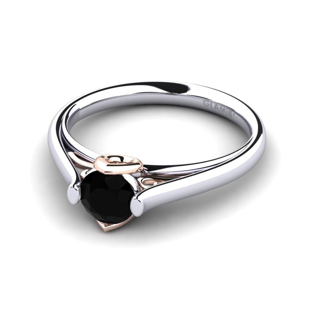 Zafiro negro Anillo de compromiso Antesha