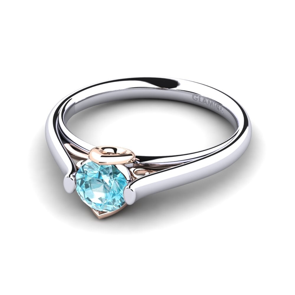 Circón Azul Anillo de compromiso Antesha