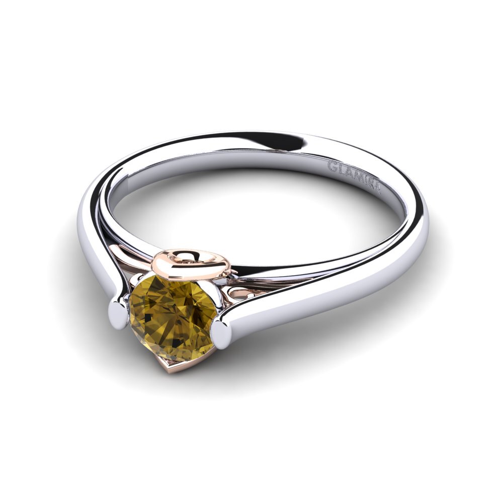 Circón Marrón Anillo de compromiso Antesha