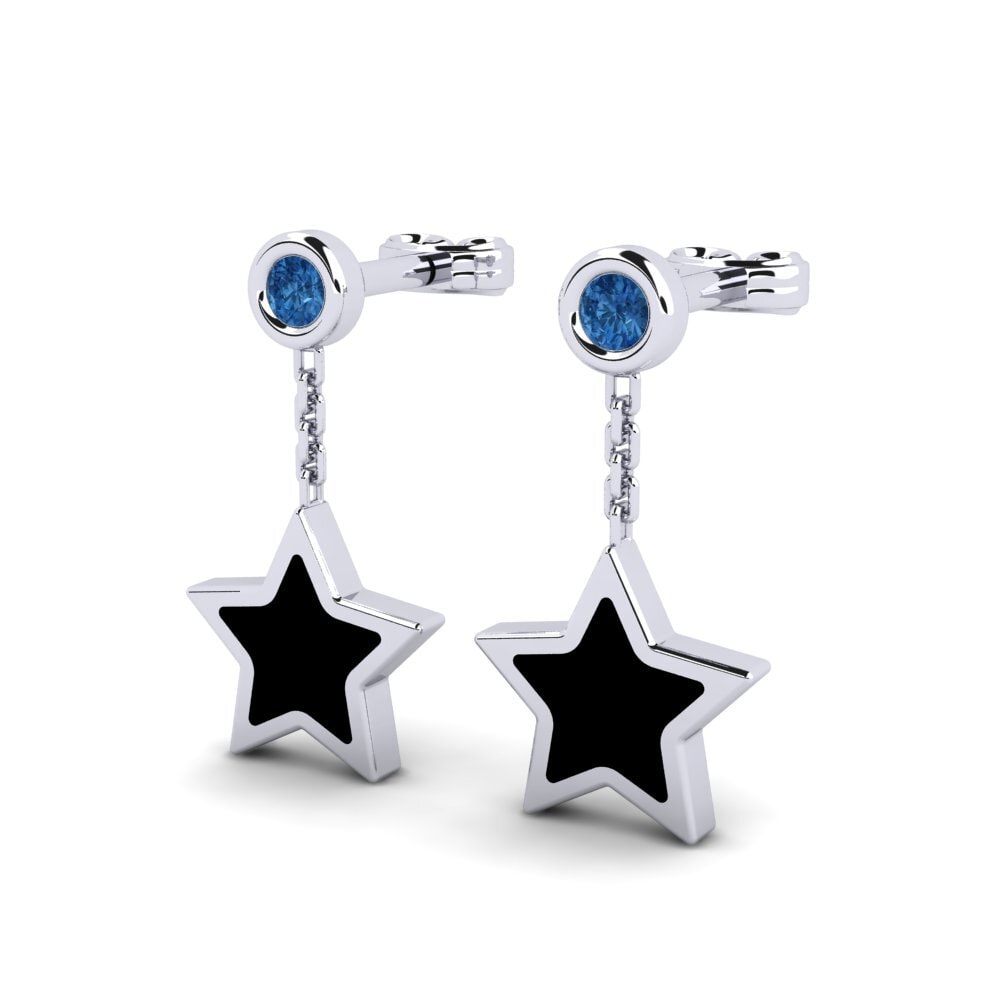 Donker Blauwe Zirkoon Dames Oorbellen Anther