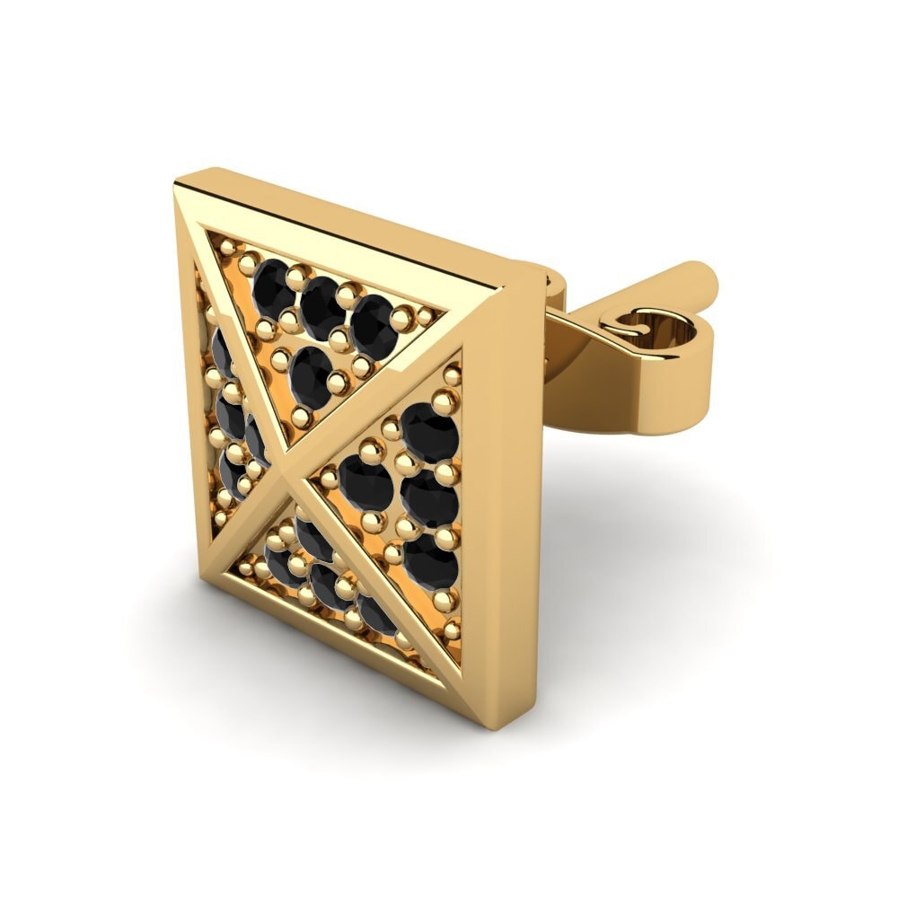 14k Oro Amarillo Ónix Negro Pendiente para hombre Anthony