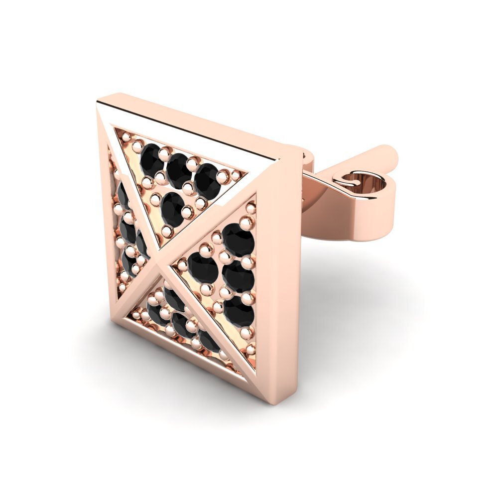 585 Červené zlato Černý diamant Pánské náušnice Anthony