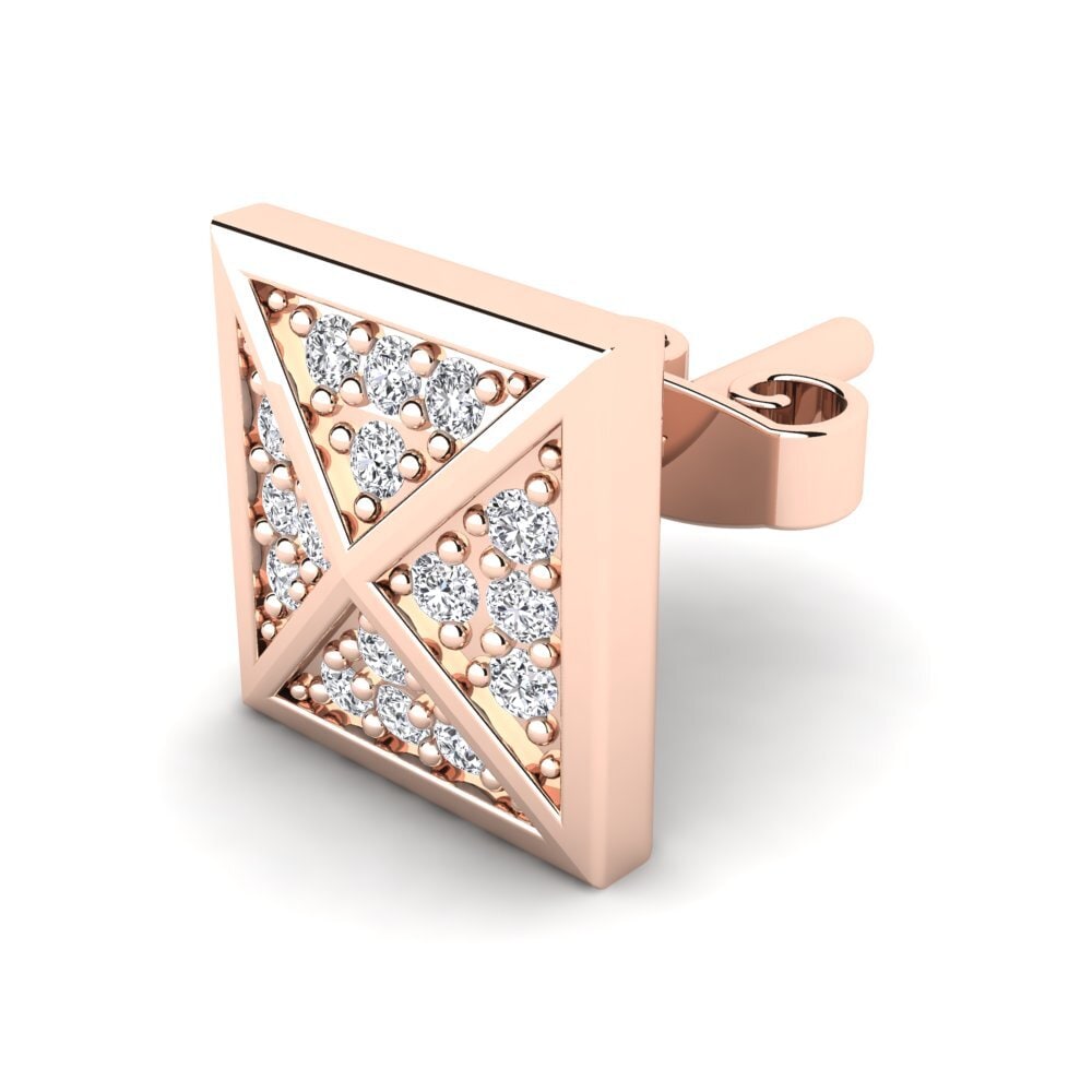 14k Rose Gold Diamond Men's Earring Anthony