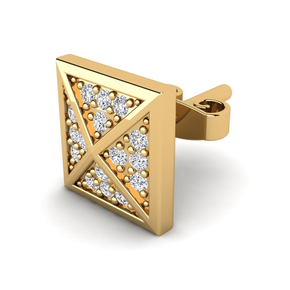9k Oro Amarillo Diamante cultivado en laboratorio Pendiente para hombre Anthony