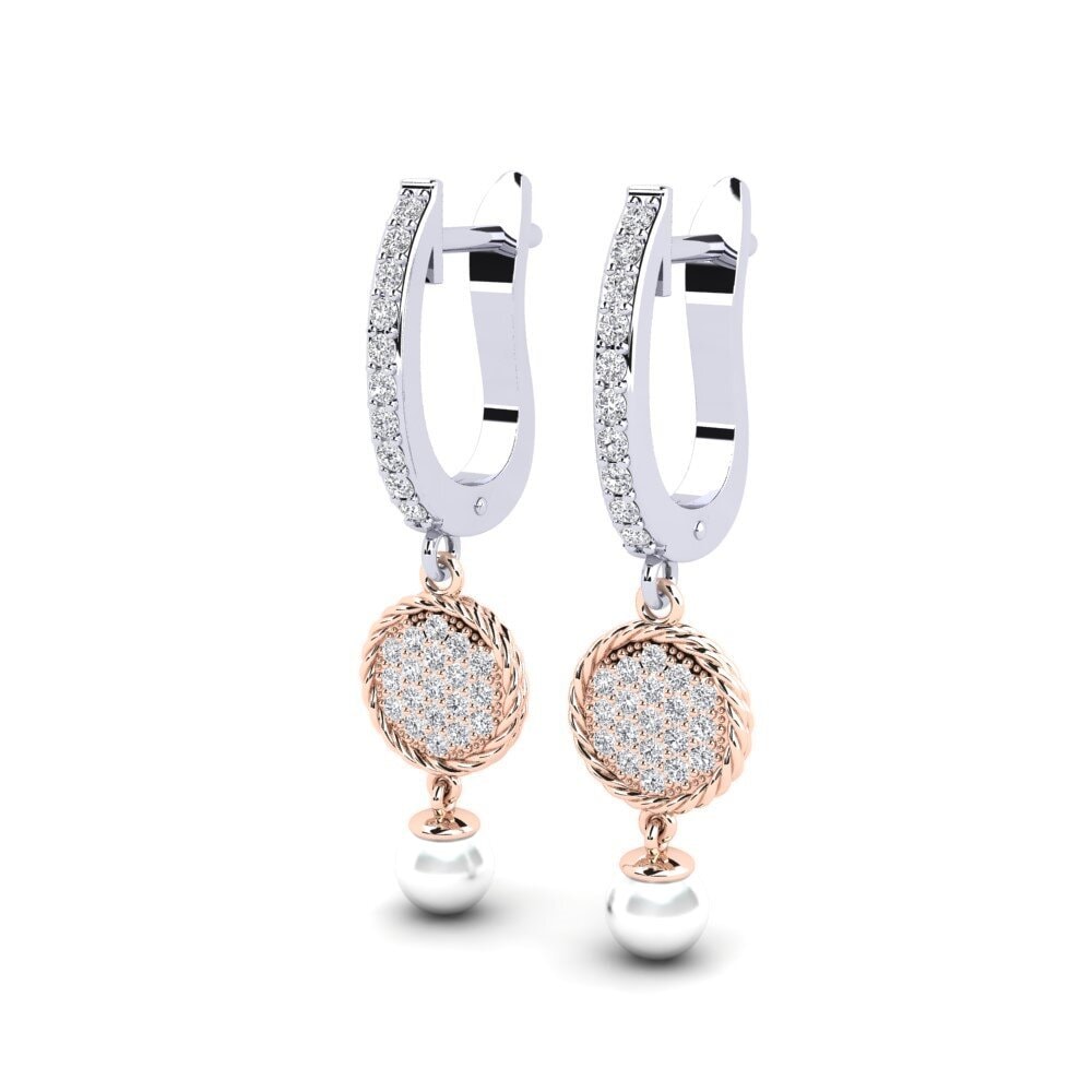 9ct Rose & White Gold Lab Grown Diamond Women's Earring Antonietta