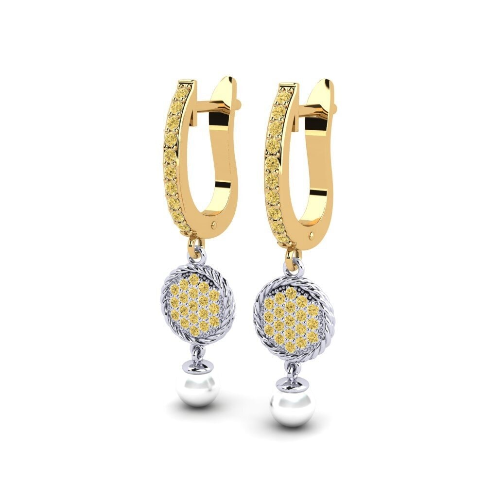 18ct White & Yellow Gold Yellow Diamond Women's Earring Antonietta
