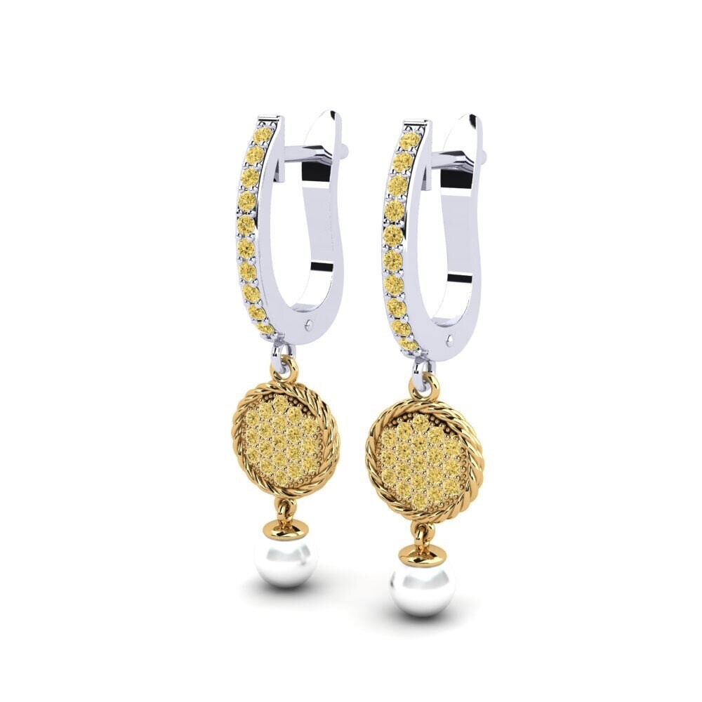 18ct Yellow & White Gold Yellow Diamond Women's Earring Antonietta