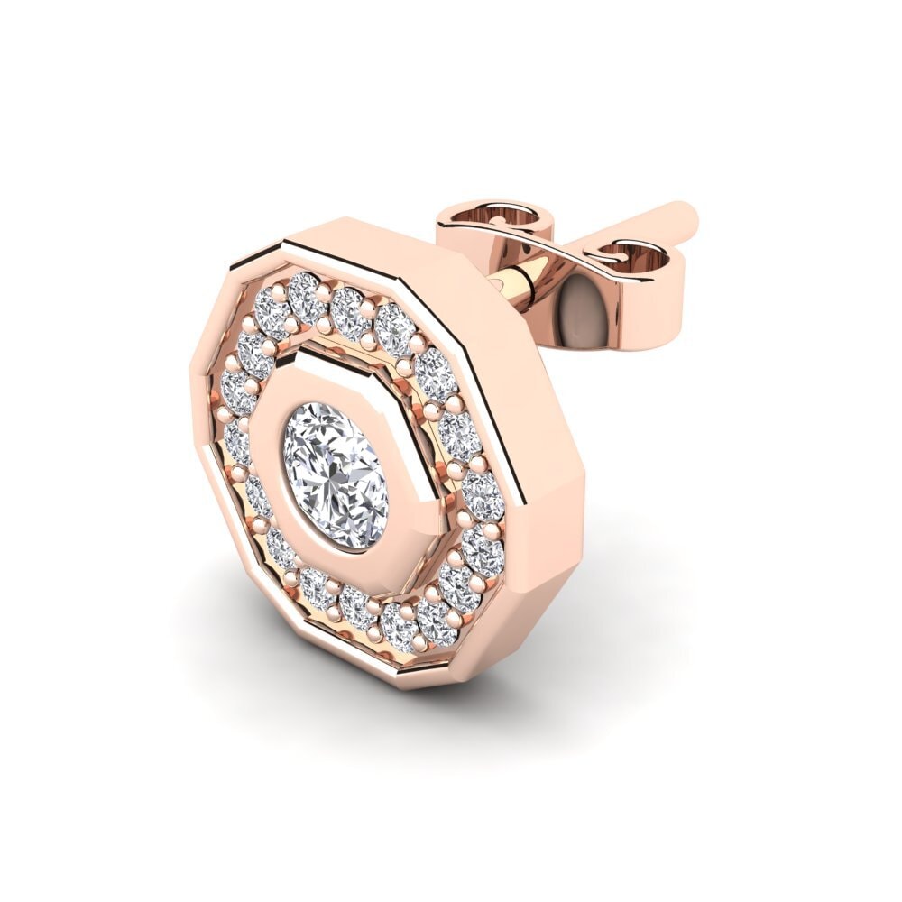 14k Rose Gold Diamond Men's Earring Antonius