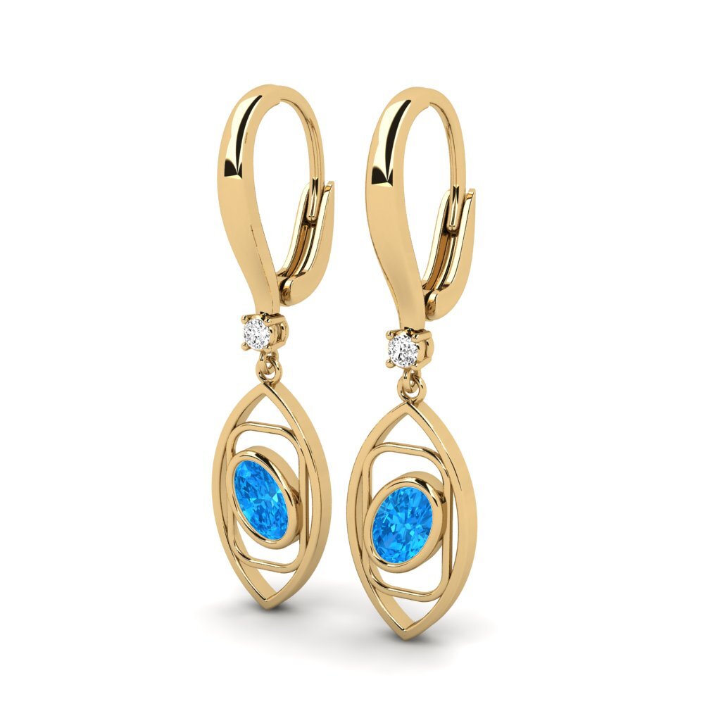 Oval Blue Topaz Earring Aparri