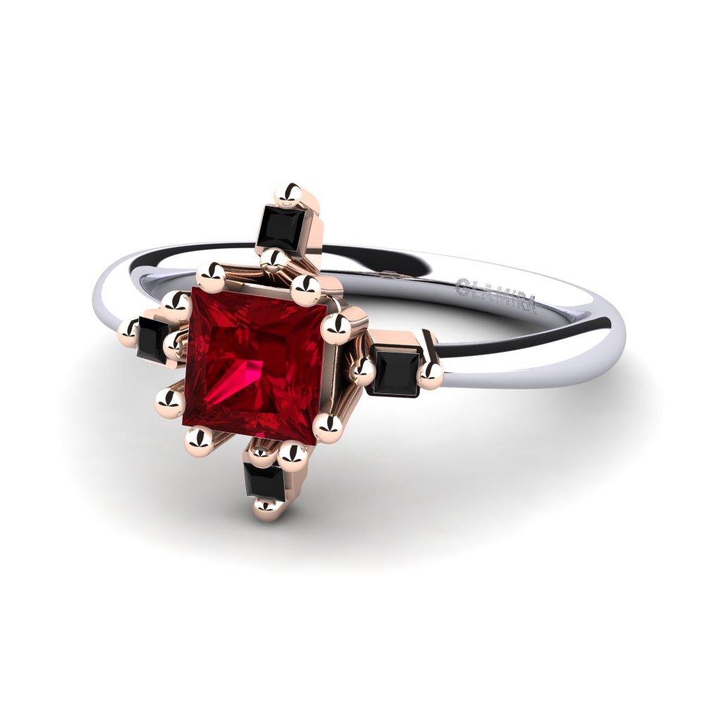 Circonita Roja Anillo de compromiso Apifera